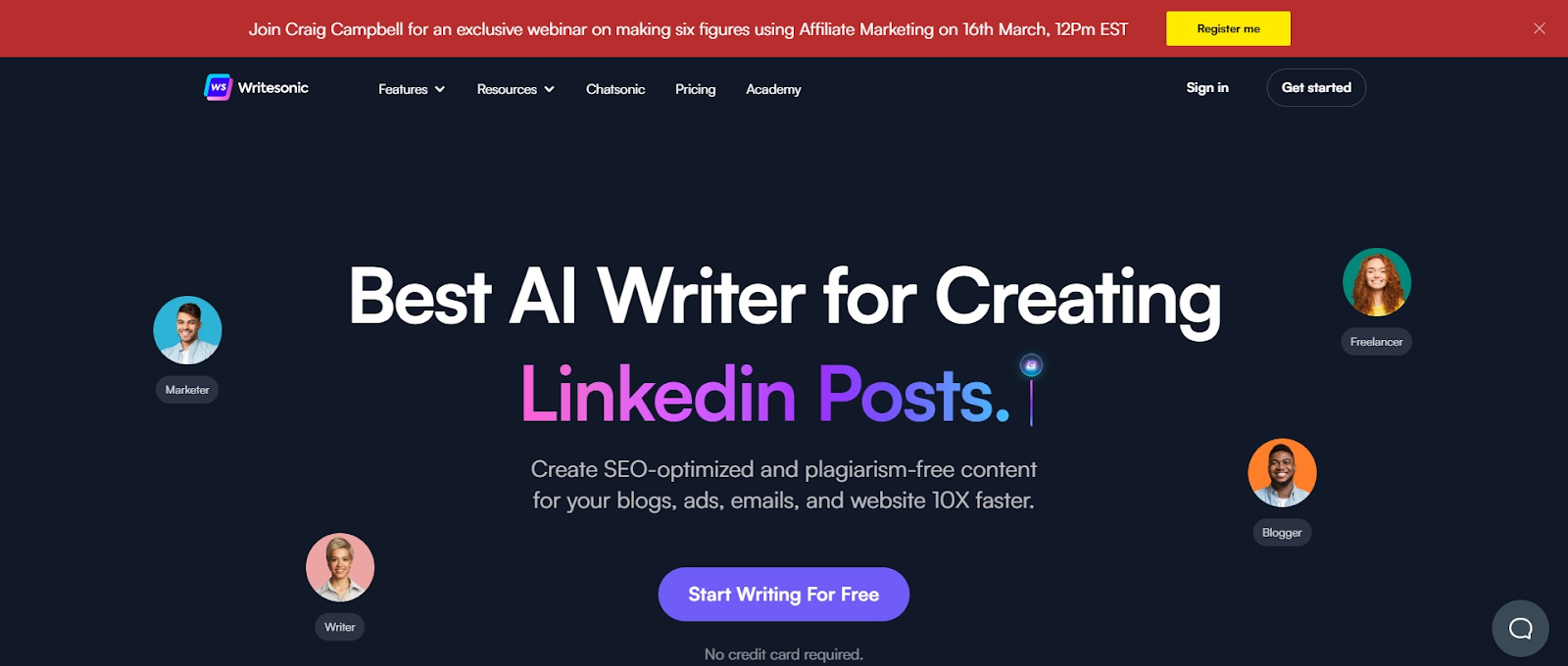 Writesonic Homepage